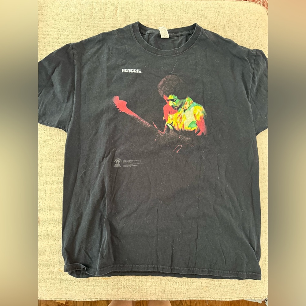 Fruit of the Loom Black Cotton Jimi Hendrix T-Shirt